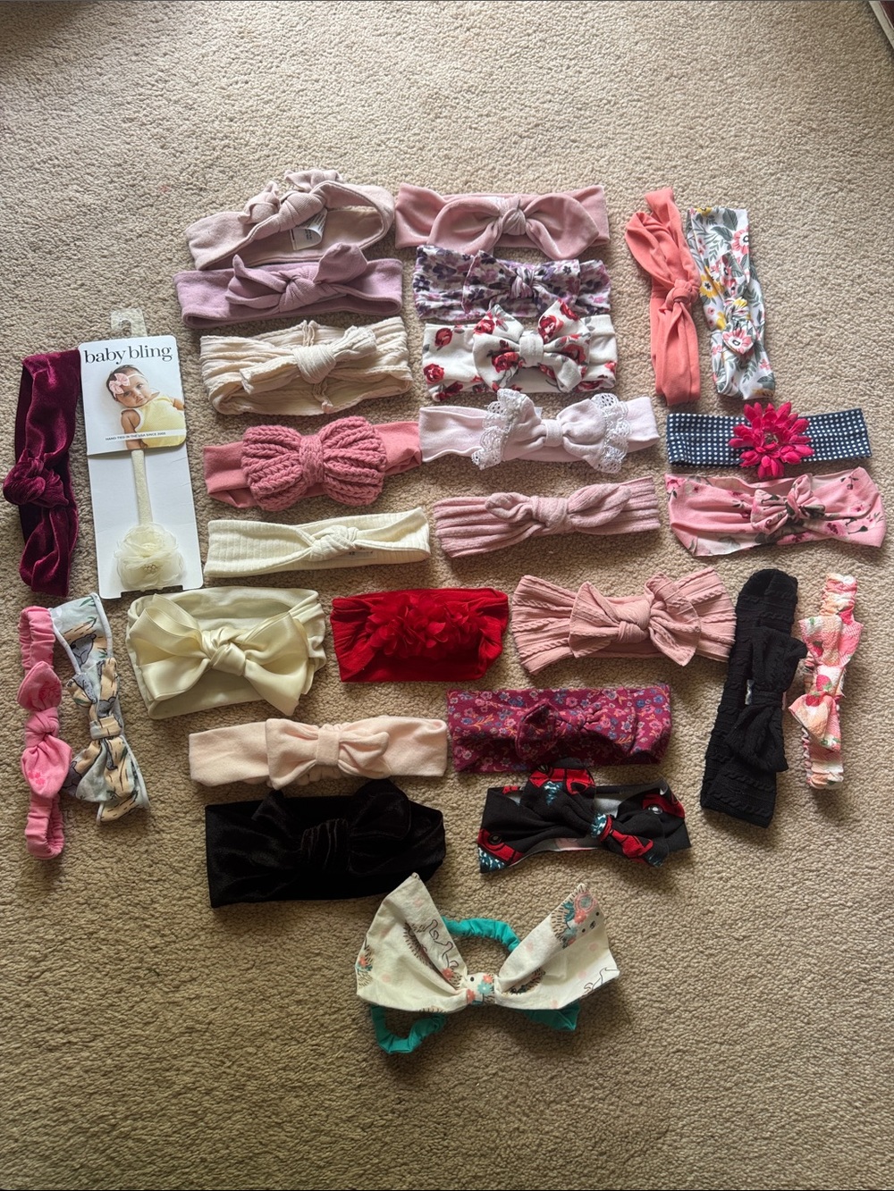 25+ Baby Girl Headband Lot Baby Bling Bows Turban Floral Velvet Newborn Infant